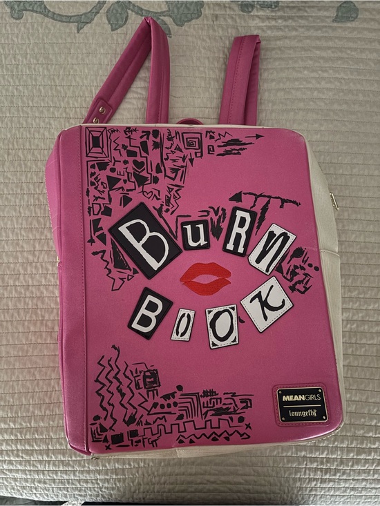 Loungefly Handbags - Mean Girls Loungefly Pink 'Burn Book' Backpack EUC
